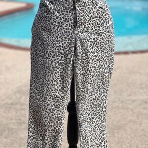 Leopard Print Straight Leg Jeans